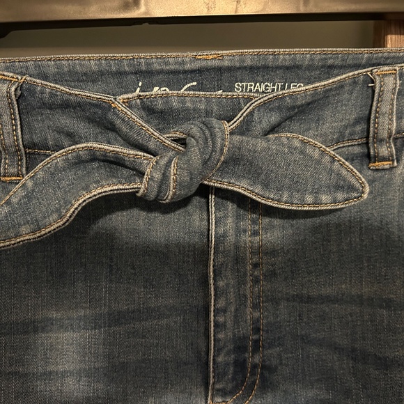 INC Denim | Front-Tie Raw Hem Straight Leg Jeans-Size 6 - Picture 5 of 9